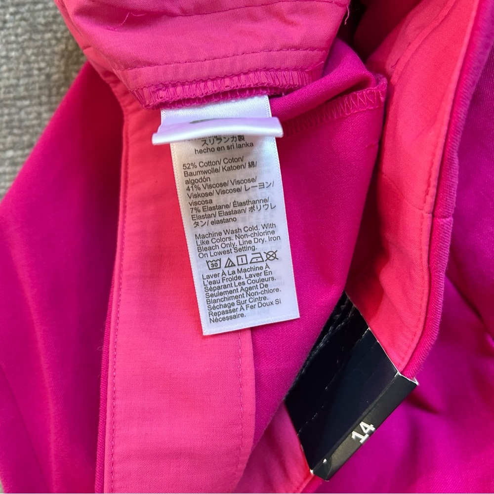 NWT J. Crew Factory Cotton-Blend Pink Kelsey Cropped Flare Pants, Size 14 - Picture 9 of 13